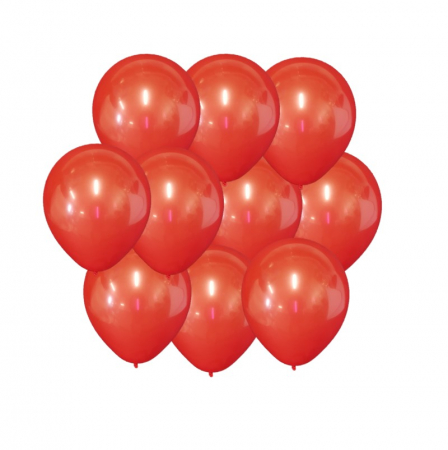 Set 10 baloane latex rosii, 28 cm