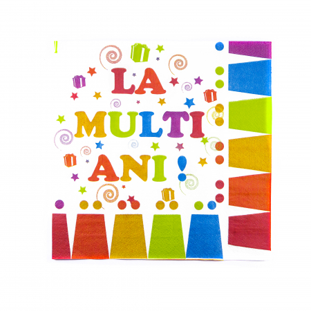 Produse - Set 20 servetele hartie La multi ani, 33x33 cm