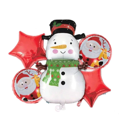 Baloane folie personaje - Set 5 baloane folie cu figurina Om de Zapada
