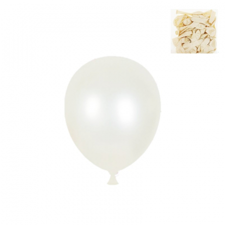 Baloane 5 inch - Set 50 baloane latex alb metalizat 12 cm
