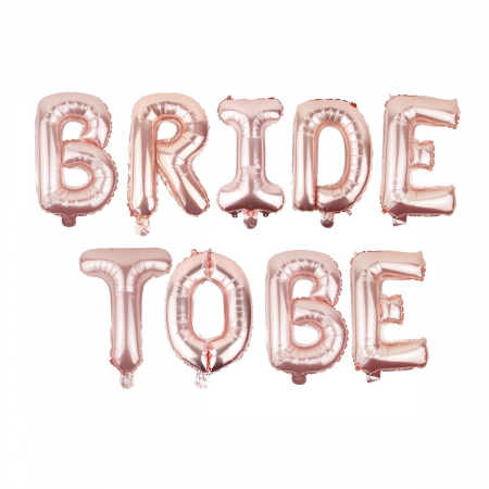 Baloane litere - Set baloane folie Bride To Be rose gold 40cm