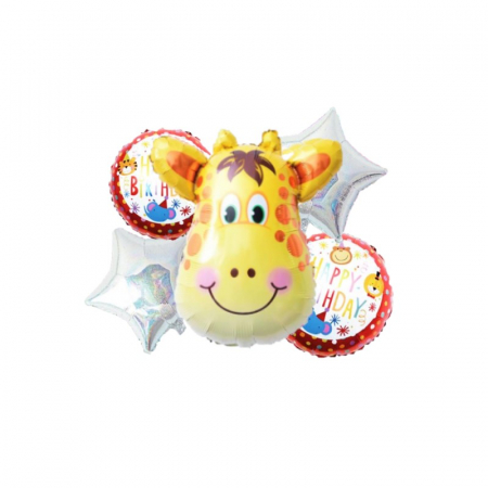 Kituri baloane - Set baloane folie Girafa, 5 bucati