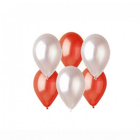 Set baloane latex sidefate rosu ivoire, set 6 bucati