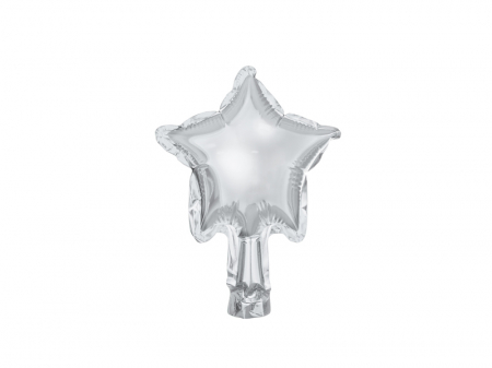 Baloane folie forme - Set baloane stea, 25 buc, argintiu, 12 cm