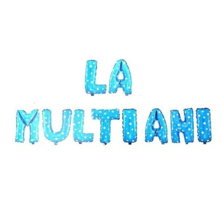 Spatiu - Set de 10 baloane litera, la multi ani, albastru cu alb