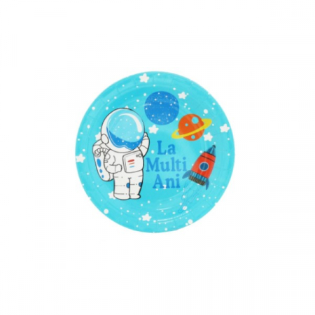 Spatiu - Set farfurii party La multi ani Astronaut 9inch, 6 buc