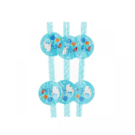 Spatiu - Set paie party La multi ani Astronaut, 6 buc