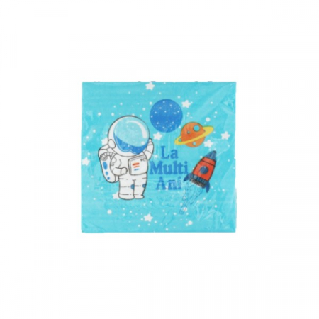 Spatiu - Set servetele party La multi ani Astronaut, 10 buc, 33x33cm