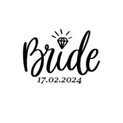 Autocolante personalizate - Sticker pahar Bride 4x6 cm