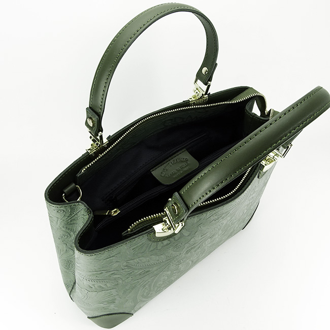 Khaki színű valódi bőr táska 8952 124 [6]