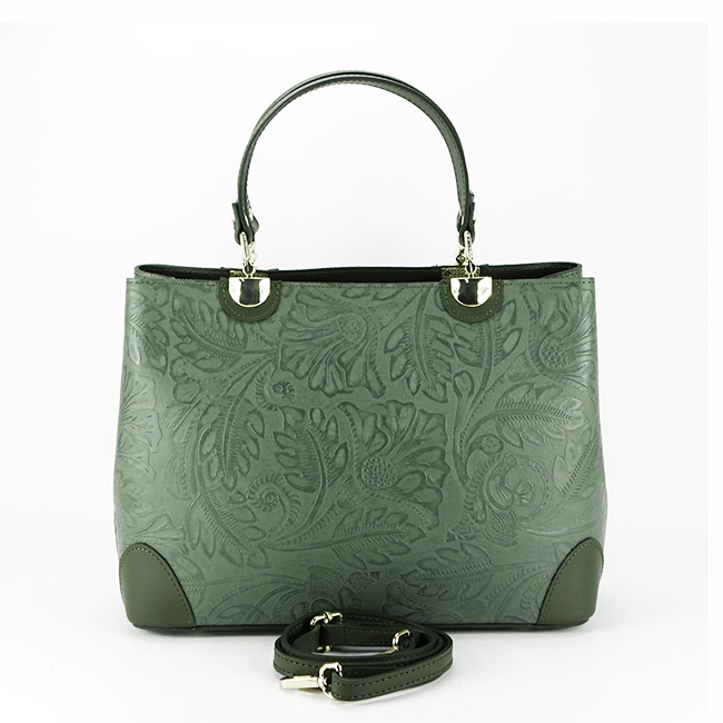 Khaki színű valódi bőr táska 8952 124 [2]