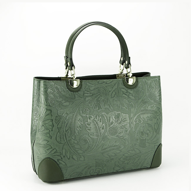 Khaki színű valódi bőr táska 8952 124 [3]