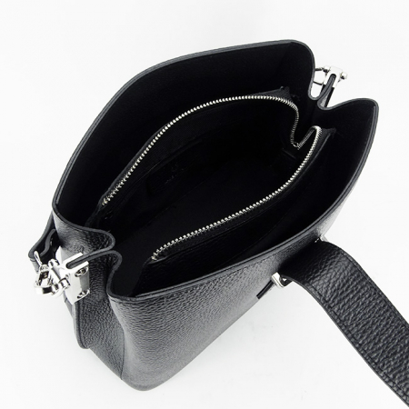 Fekete közepes valódi bőr táska 8962 123 [7]