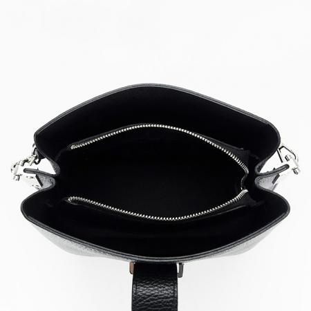 Fekete közepes valódi bőr táska 8962 123 [6]