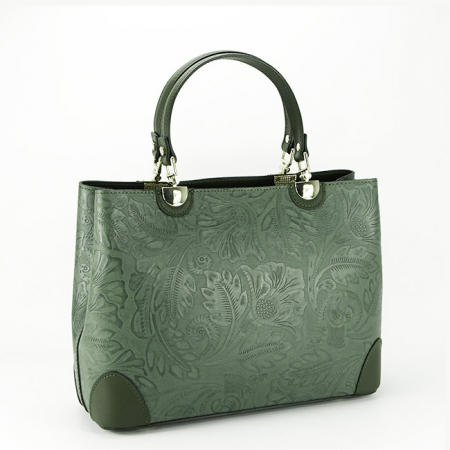 Khaki színű valódi bőr táska 8952 124 [2]