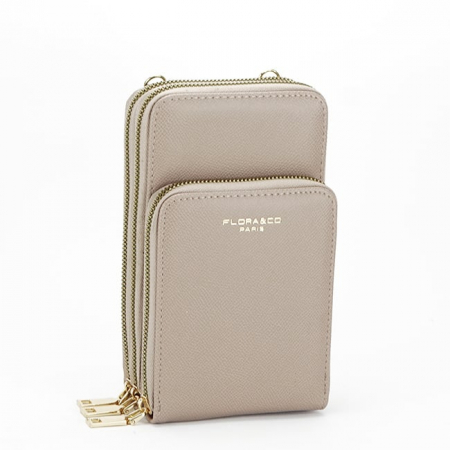 Pénztárcák - Bézs pénztárca és telefontartó 6019 07