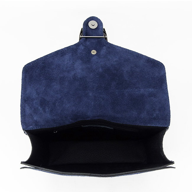 Geanta bleumarin din piele naturala B-1524 123 Bleumarin