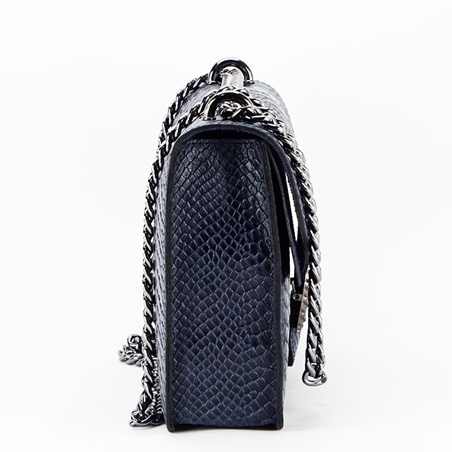 Geanta bleumarin din piele naturala B-1524 123 Bleumarin