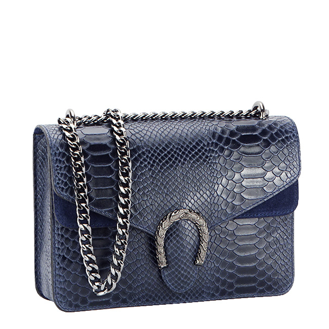 Geanta bleumarin din piele naturala B-1524 123 Bleumarin