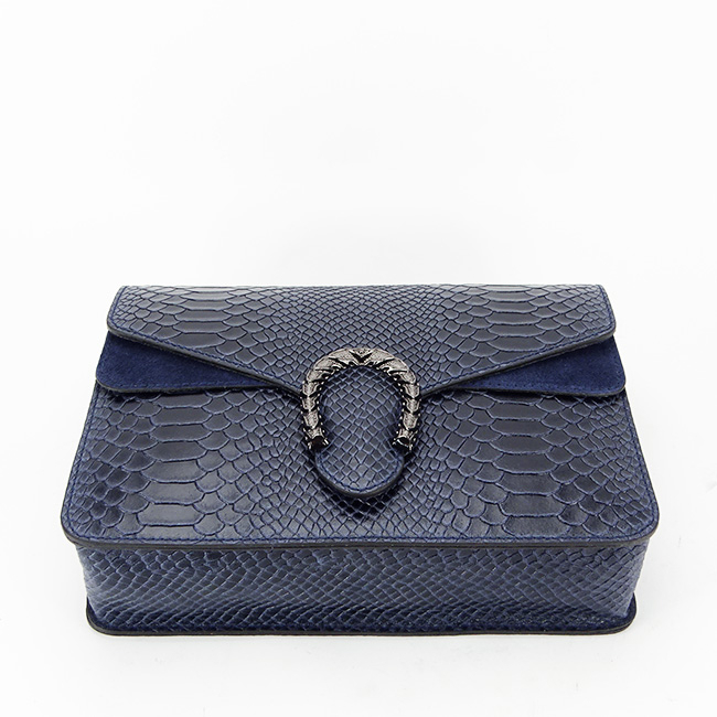 Geanta bleumarin din piele naturala B-1524 123 Bleumarin