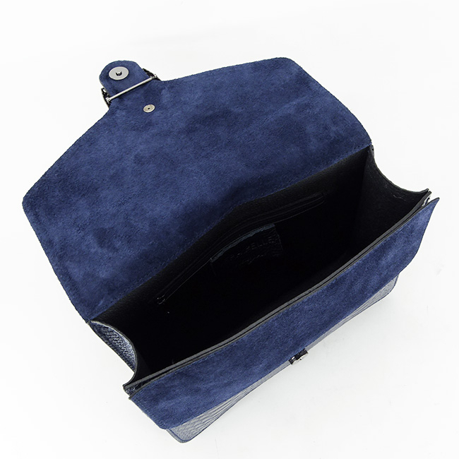 Geanta bleumarin din piele naturala B-1524 123 Bleumarin