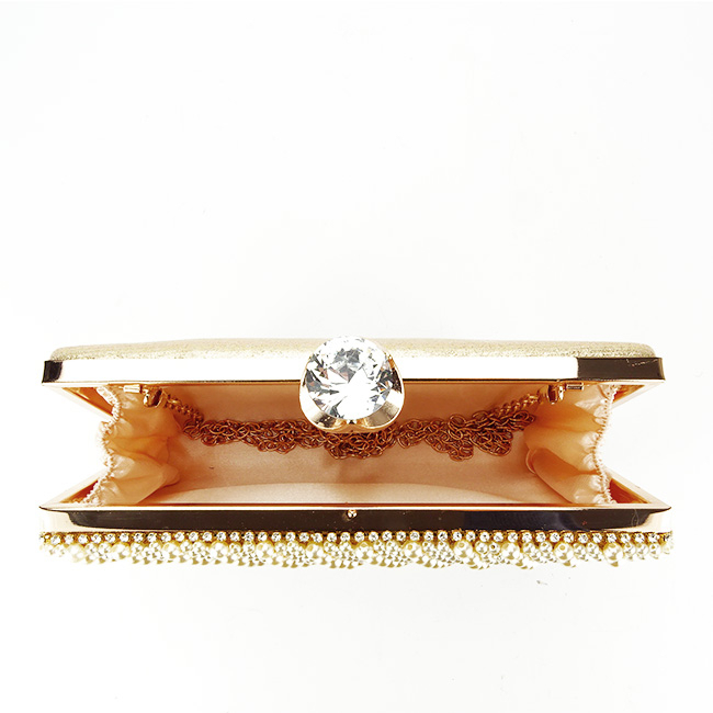 Clutch elegant B-BME-22733 05 Bej Auriu Auriu