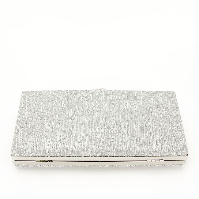 Geanta clutch argintie cu sclipici B-BYH809 -06 Argintiu