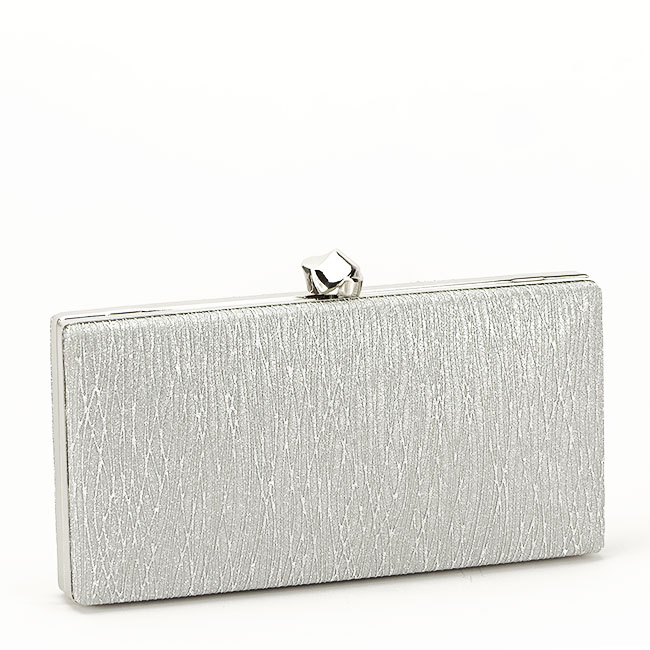 Geanta clutch argintie cu sclipici B-BYH809 -06 Argintiu