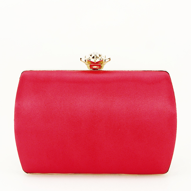 Clutch elegant cu brosa B-BRS-210 06 Rosu Rosu