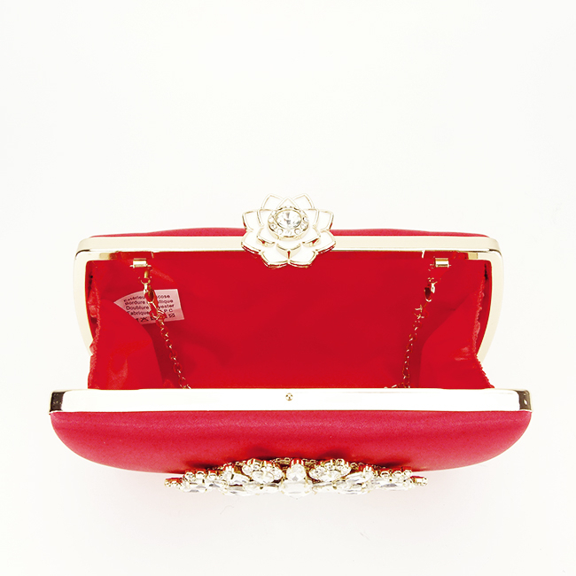 Clutch elegant cu brosa B-BRS-210 06 Rosu Rosu