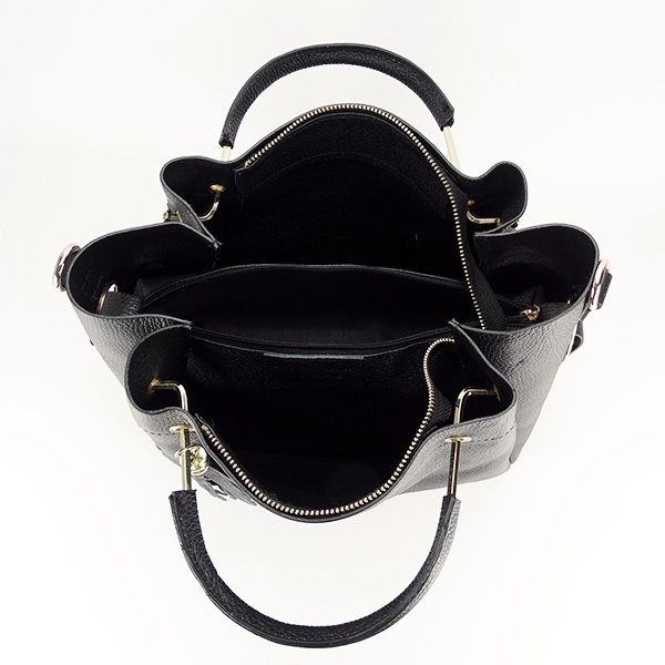Geanta din piele naturala B-8993 122 Negru Negru