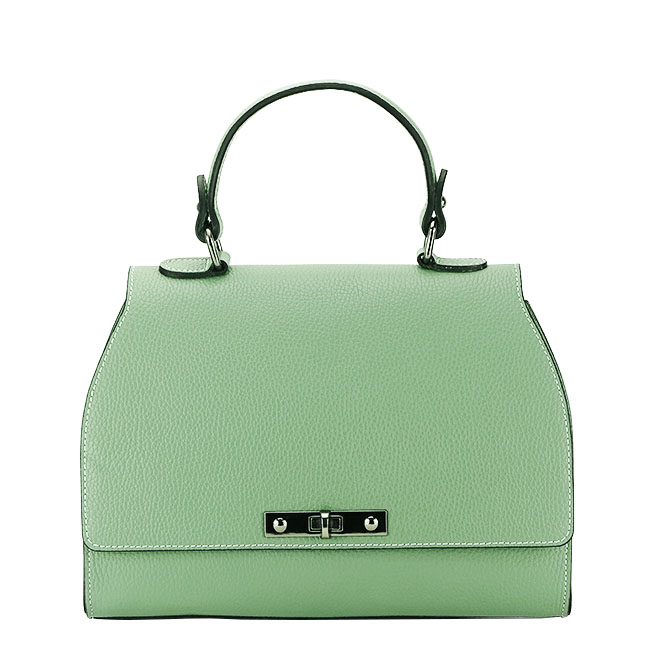 Geanta din piele naturala verde menta B-6293 124 Verde