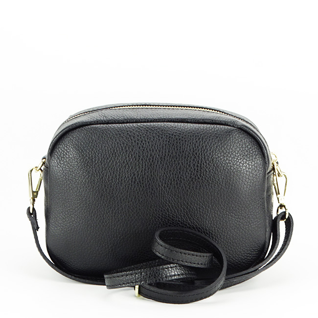 Geanta crossbody din piele naturala B-1530 120 Negru Negru