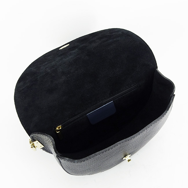 Geanta din piele naturala de talie mica B-1517 123 Negru Negru