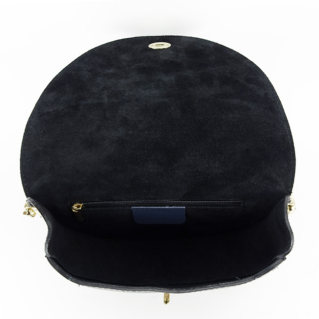 Geanta din piele naturala de talie mica B-1517 123 Negru Negru