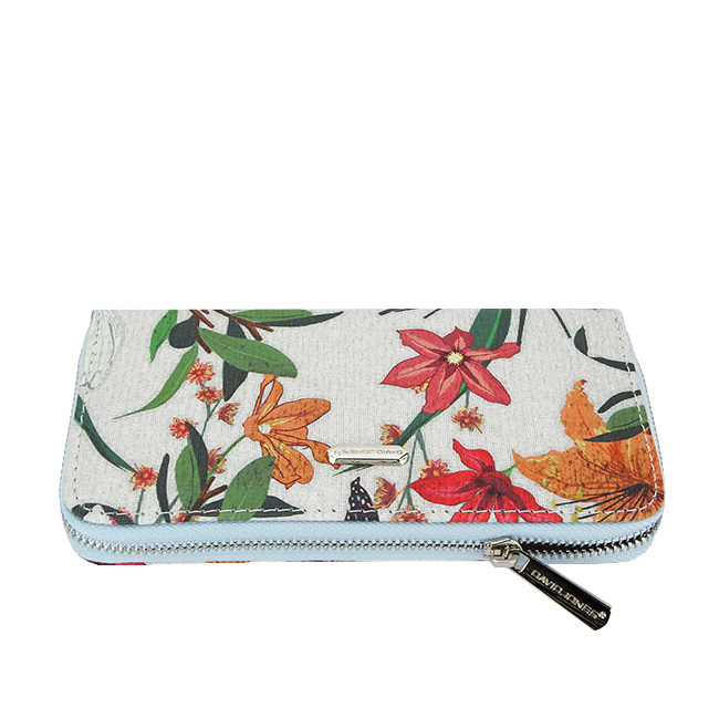 Portofel cu imprimeu floral B-P131-510 07 Albastru deschis Albastru