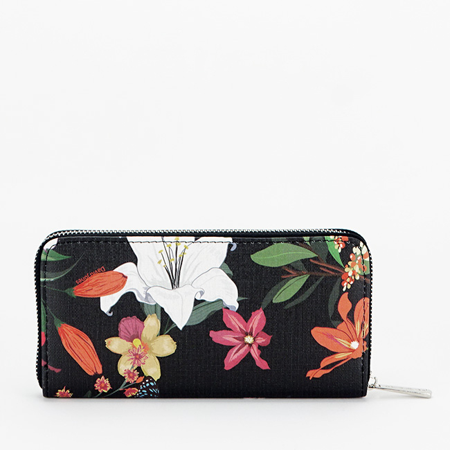 Portofel cu imprimeu floral B-P131-510 07 Negru Negru
