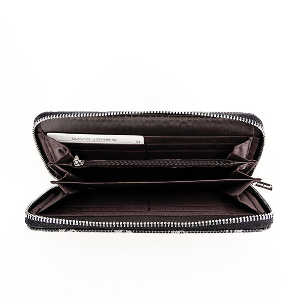 Portofel David Jones cu imprimeu logo B-P108-510 07 Negru Negru