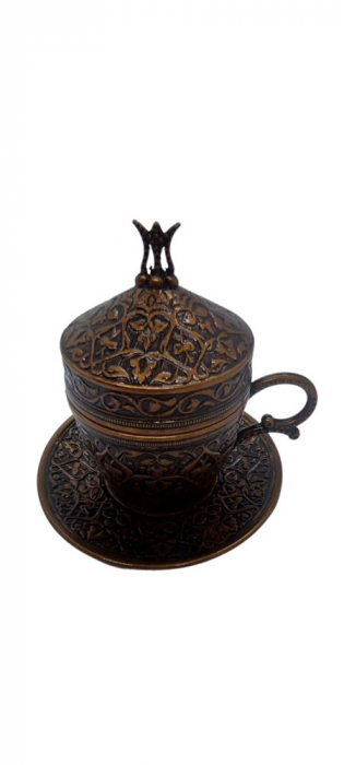 Set 6 cesti cafea turceasca, metalice , cu tava si accesorii servire metalice , Acar [5]