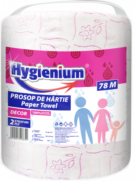 Prosop de Hartie Hygienium Family, 2 straturi, 78m, Pink [1]
