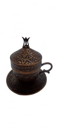 Set 6 cesti cafea turceasca, metalice , cu tava si accesorii servire metalice , Acar [4]