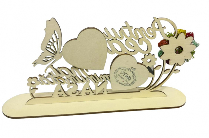 Decoratiune din lemn "Cea mai buna nasa"  cu licheni stabilizati [2]