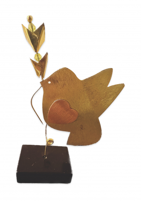 Decoratiune Vrabiuta cu inima 8x11 cm [1]