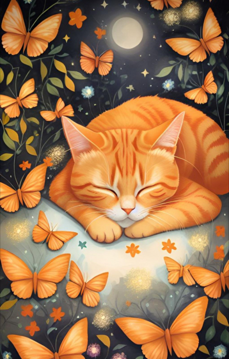 Magnet / MArtisor pisic portocaliu 10 x 7 cm [1]