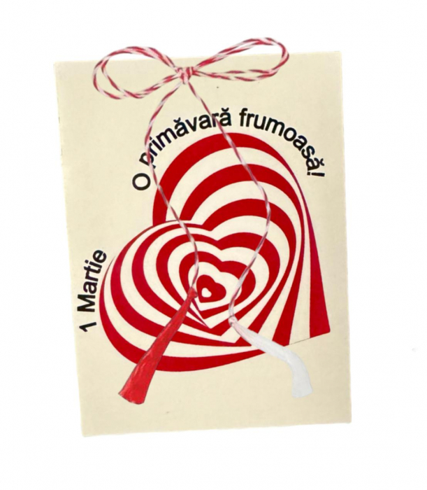 Martisor inima alb cu rosu magnet [1]