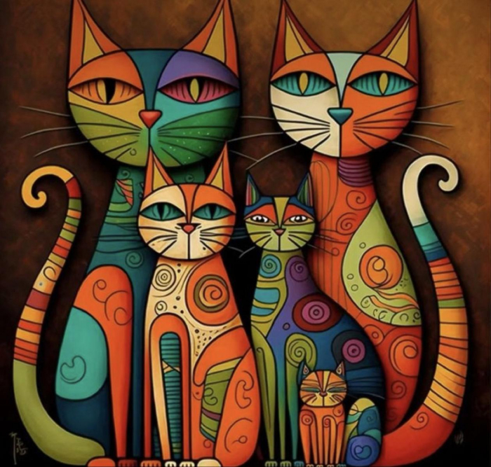 Martisor / Magnet Pisici 10 x 7 cm [1]