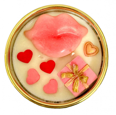 Lumanare parfumata Hand made cu buze si inimioare H9xD11cm [1]