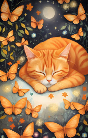 Magneti personalizati - Magnet / MArtisor pisic portocaliu 10 x 7 cm