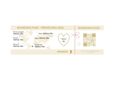 Martisoare - Mărțișor Boarding Pass/ Card de îmbarcare – Biletul Tău Spre Bucurie primăvara