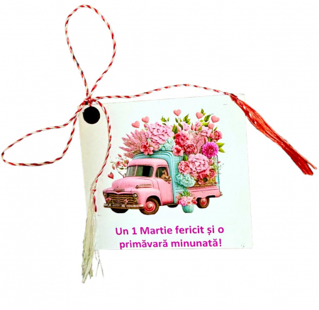 Martisoare - Martisor camion plin cu flori magnet